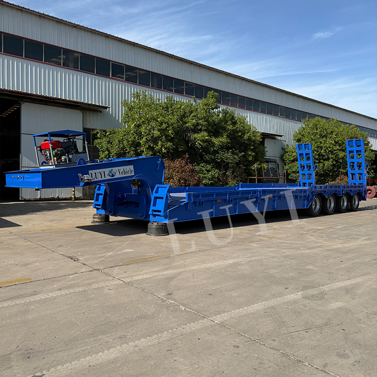 4 Axle Detachable gooseneck low flatbed semi-trailer - 图片 3