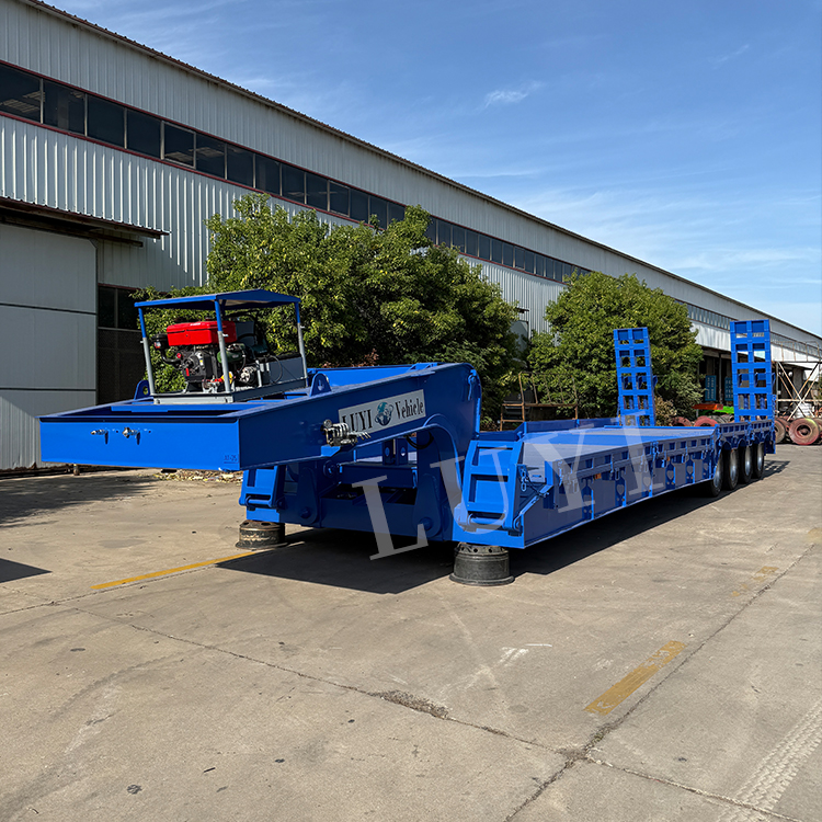 4 Axle Detachable gooseneck low flatbed semi-trailer - 图片 4