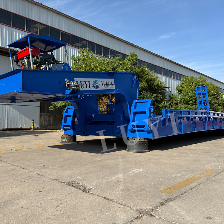 4 Axle Detachable gooseneck low flatbed semi-trailer - 图片 5