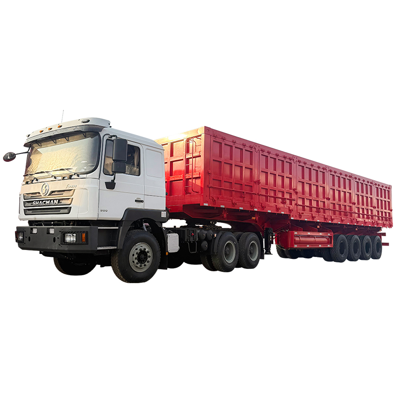 主图 (1) 4 Axle Side Dump Semi Trailer Can transport sand, gravel and grain