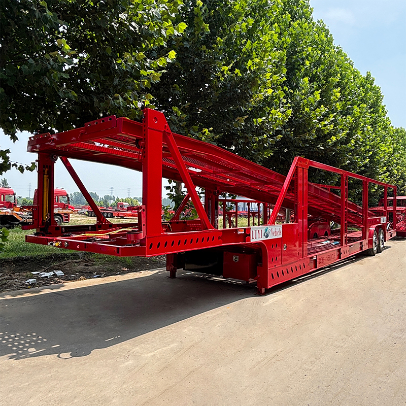 2 Axle Low Center Gravity Car Transport Semi Trailer 8 Vehicle Capacity For Auto Logistics Delivery Service Use - 图片 3