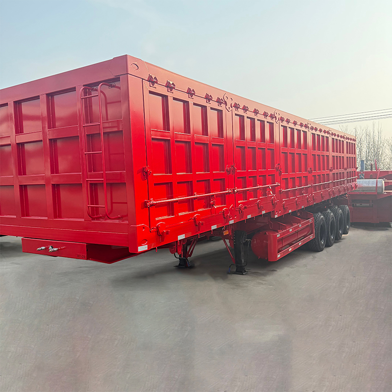 4 Axle Side Dump Semi Trailer Can transport sand, gravel and grain - 图片 4