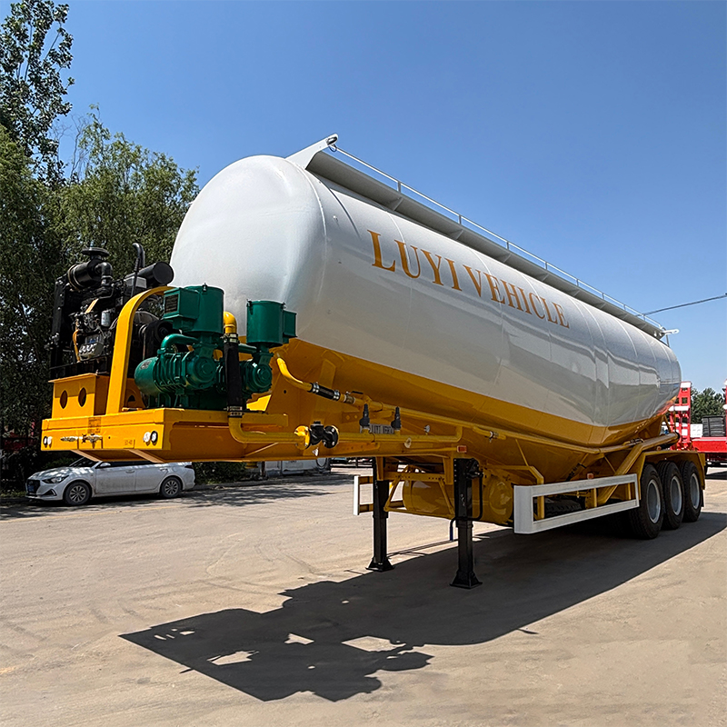58m³ 3 Axle Bulk Powder Tank Semi Trailer Cement Fly Ash Transport Tanker - 图片 5