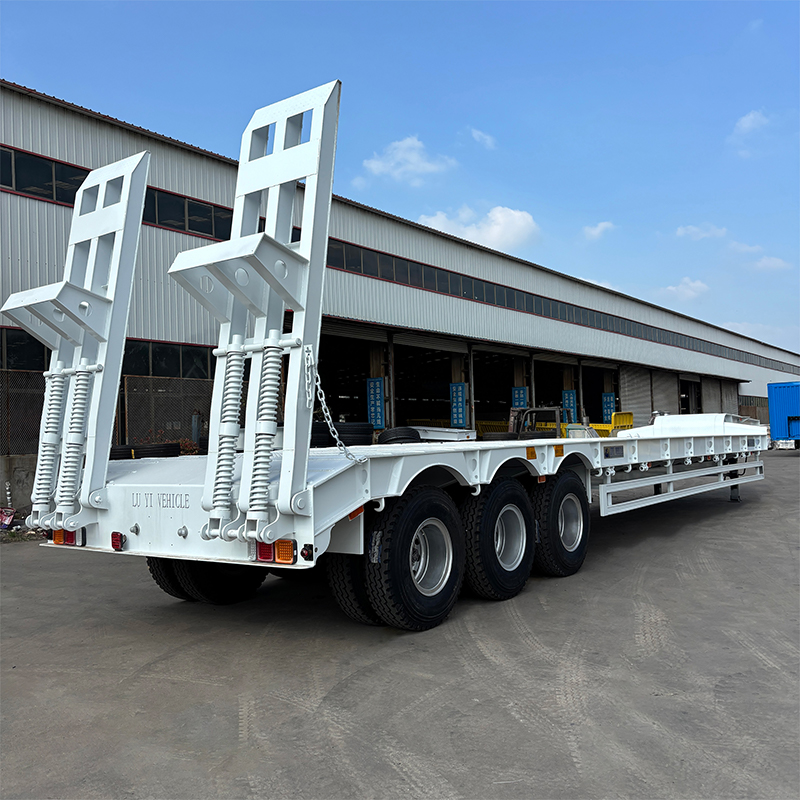 3 Axle Low Bed Semi Trailer Heavy Duty Equipment Transport For Excavator Bulldozer Machinery Hauling Carrier Use - 图片 7
