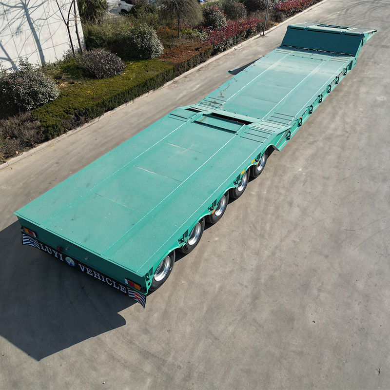 5 Axle Foldable Gooseneck Lowbed Trailer Transporting large excavators and mining equipment - 图片 4