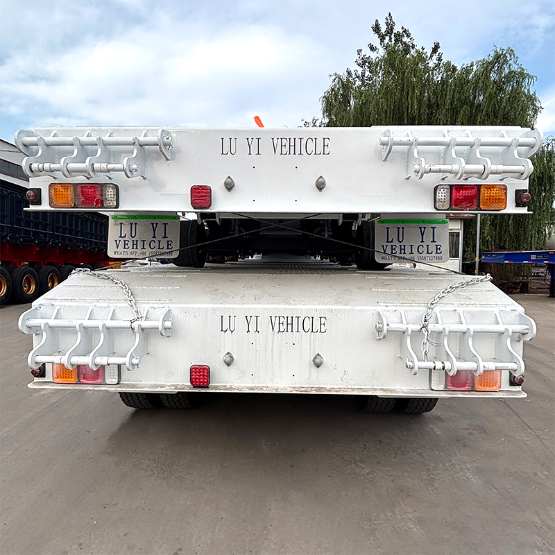 3 Axle Low Bed Semi Trailer Heavy Duty Equipment Transport For Excavator Bulldozer Machinery Hauling Carrier Use - 图片 6