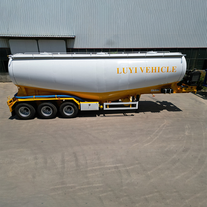 58m³ 3 Axle Bulk Powder Tank Semi Trailer Cement Fly Ash Transport Tanker - 图片 2