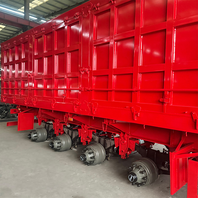 4 Axle Side Dump Semi Trailer Can transport sand, gravel and grain - 图片 5