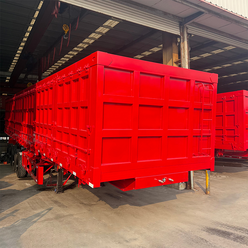 4 Axle Side Dump Semi Trailer Can transport sand, gravel and grain - 图片 6