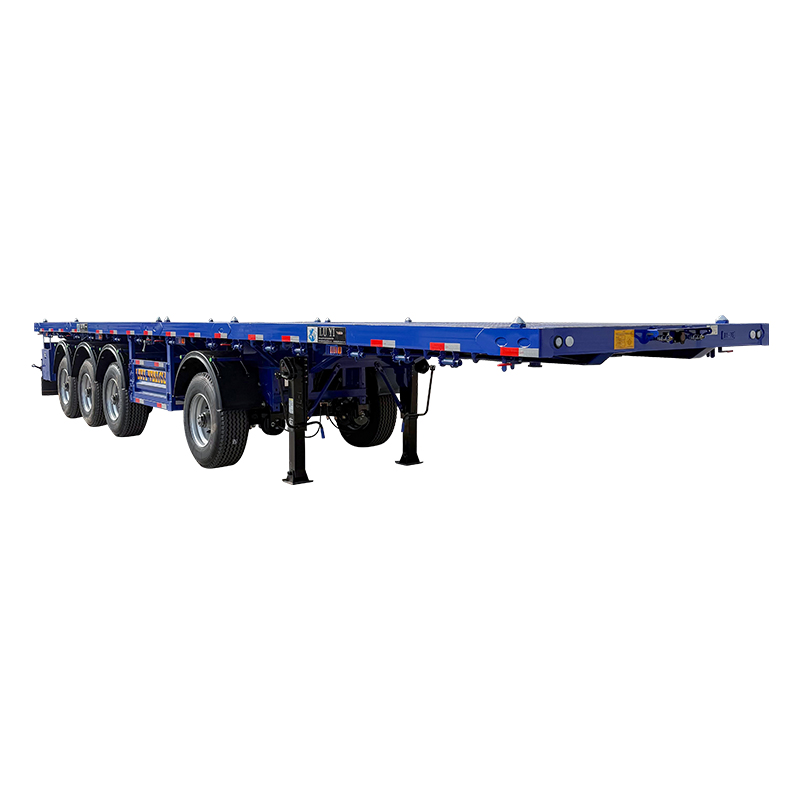 4 Axle Flatbed Trailer For Heavy Machinery And Container Cargo