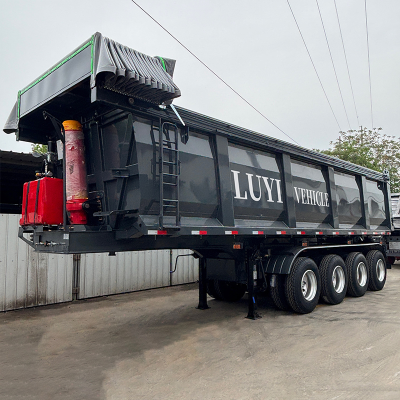 4 Axle U-Shaped Dump Semi Trailer Clean unloading of transported sand gravel and coal - 图片 4