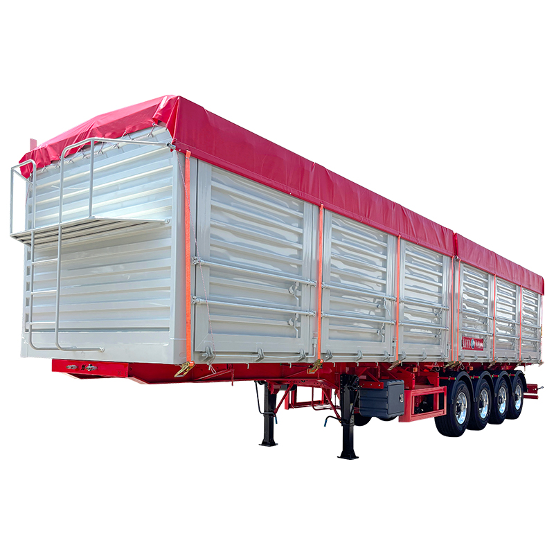 主图 (1) 4 Axle Double-Compartment Grain Side Dump Semi-Trailer