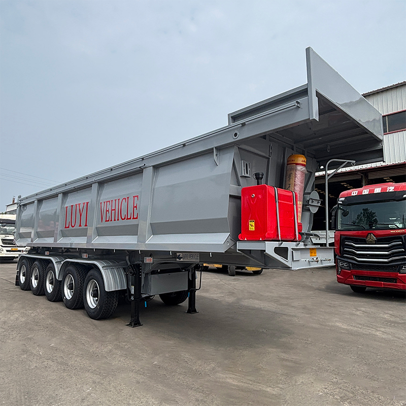 40T Rear Dump Semi Trailer Electric Tarpaulin Cover Steel Structure For Mining Construction Bulk Cargo Hauling - 图片 4