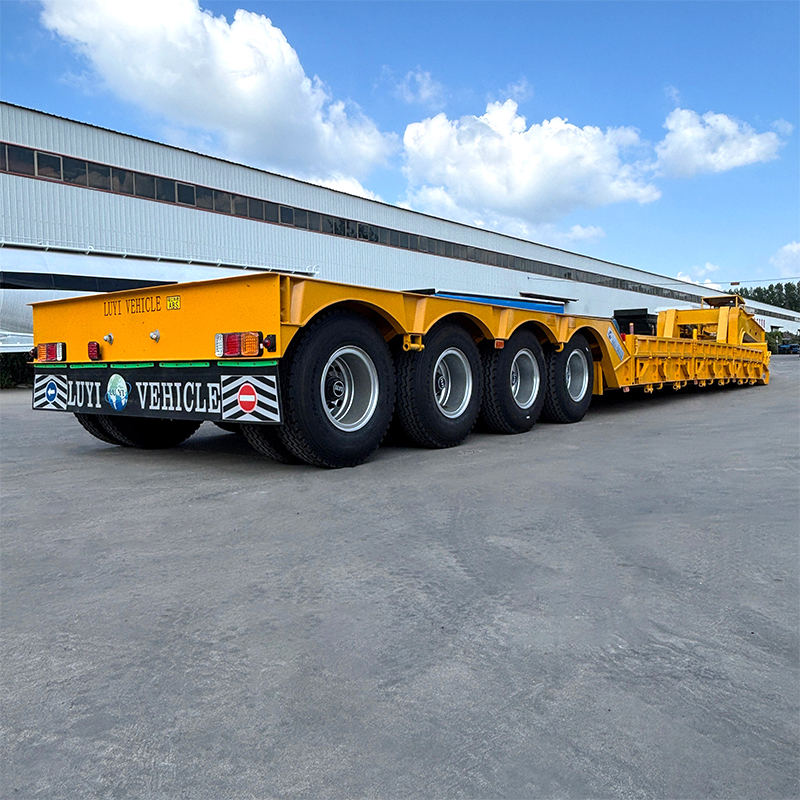 4 Axle Detachable gooseneck low flatbed semi-trailer Transporting heavy equipment - 图片 3