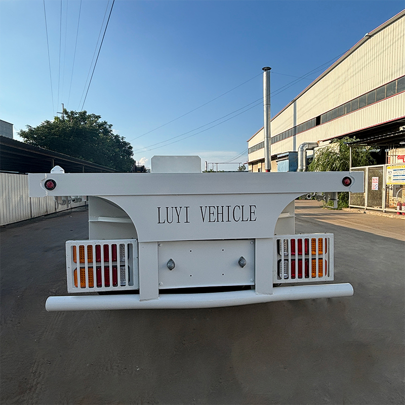 3 Axle Flat Bed Trailers For Sale Steel for transport containers - 图片 4