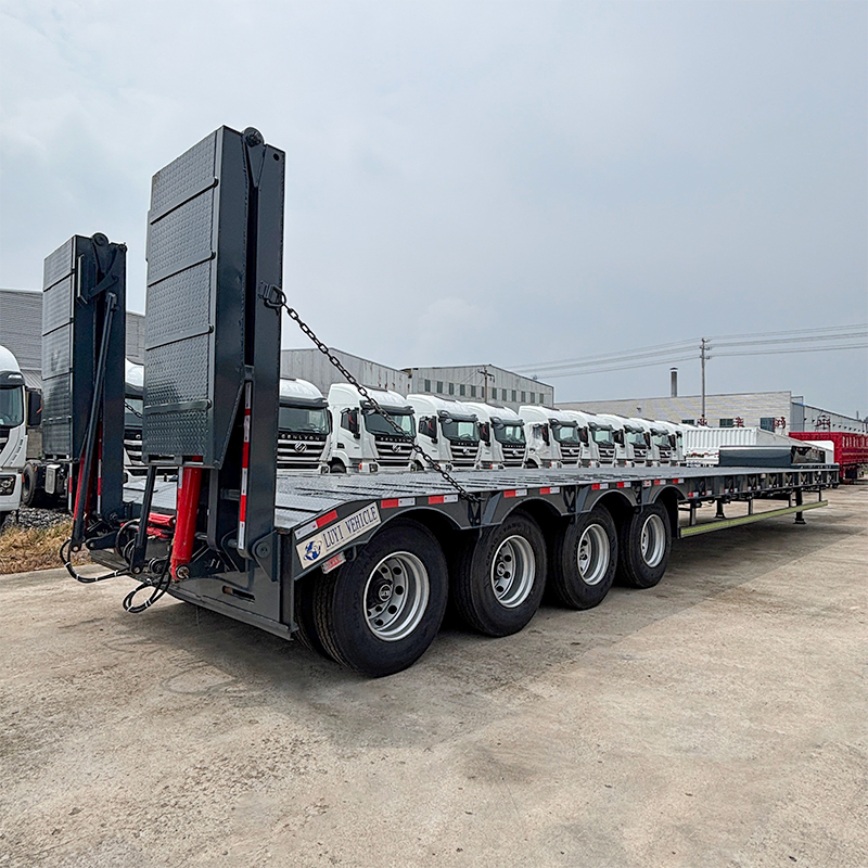 4 Axle Low Loader Semi Trailer Mechanical Suspension For Mining Construction Heavy Equipment Carrier Hauling Service - 图片 6