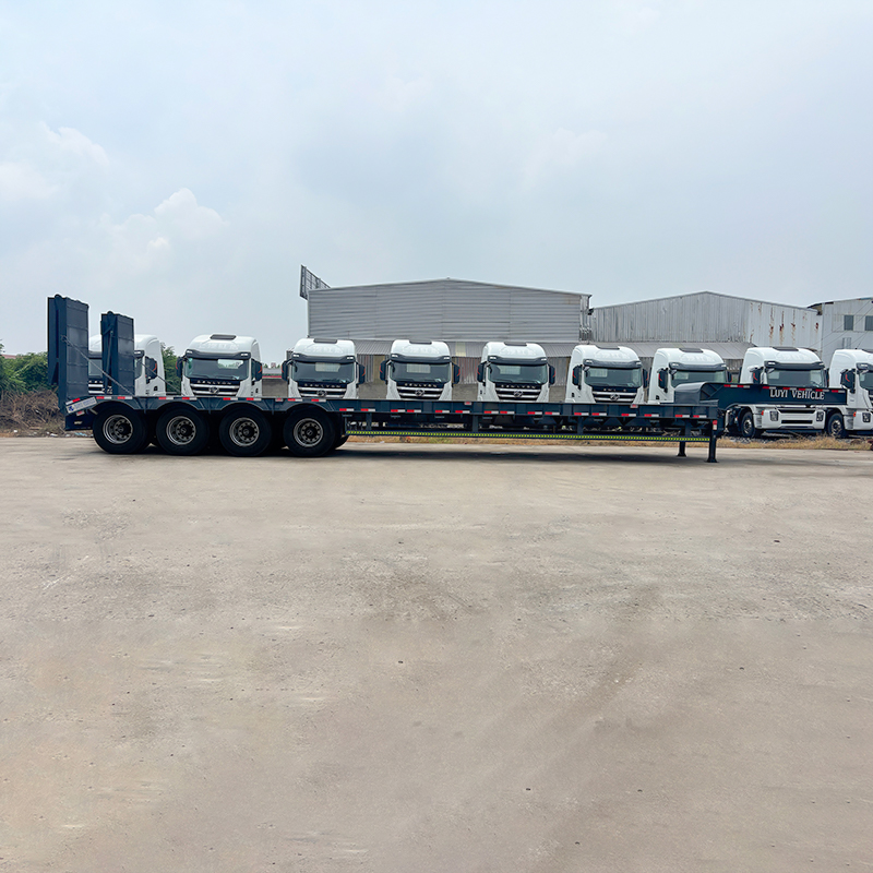 4 Axle Low Loader Semi Trailer Mechanical Suspension For Mining Construction Heavy Equipment Carrier Hauling Service - 图片 7