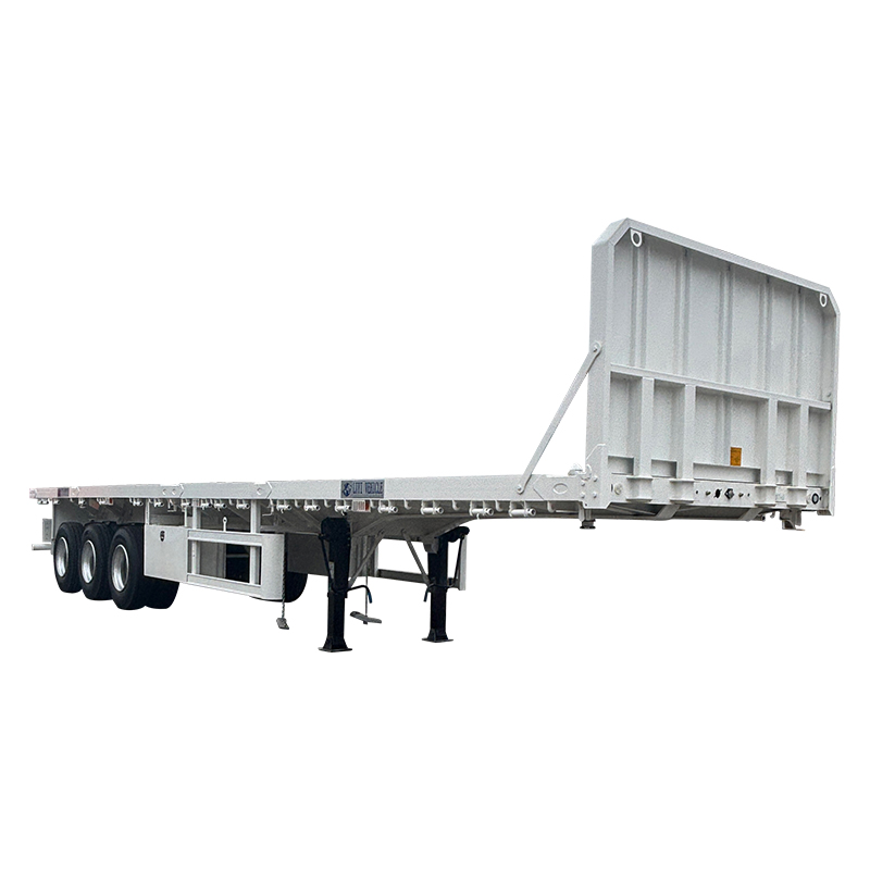 主图 (2) 3 Axle Flat Bed Trailers For Sale Steel for transport containers