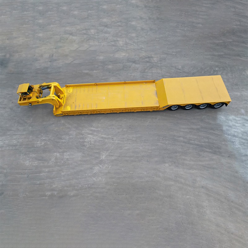4 Axle Detachable gooseneck low flatbed semi-trailer Transporting heavy equipment - 图片 4