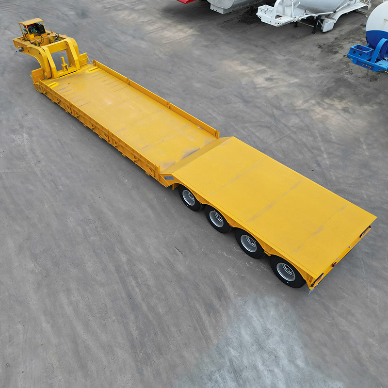 4 Axle Detachable gooseneck low flatbed semi-trailer Transporting heavy equipment - 图片 7