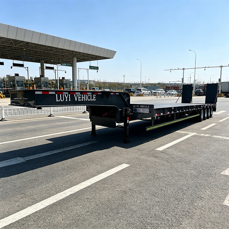 4 Axle Low Loader Semi Trailer Mechanical Suspension For Mining Construction Heavy Equipment Carrier Hauling Service - 图片 4