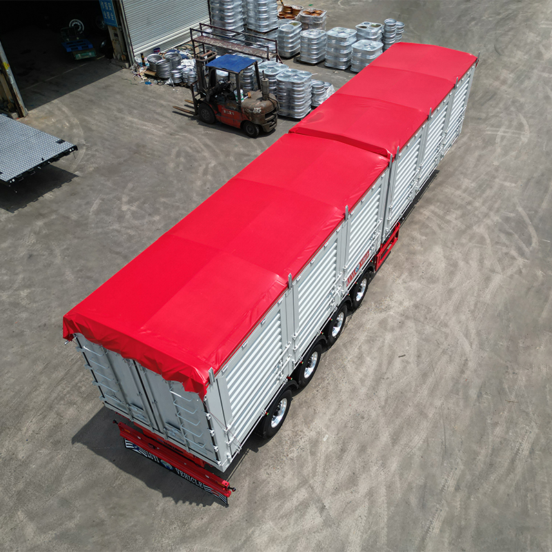4 Axle Double-Compartment Grain Side Dump Semi-Trailer - 图片 3
