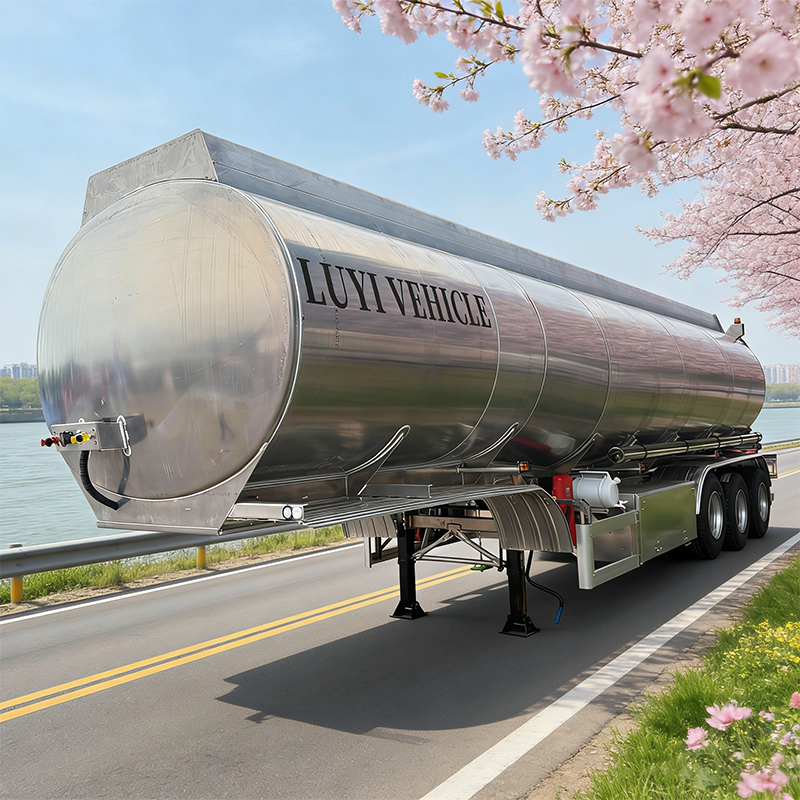 45m³ 4 Compartment Aluminum Alloy Tanker Semi Trailer - 图片 2