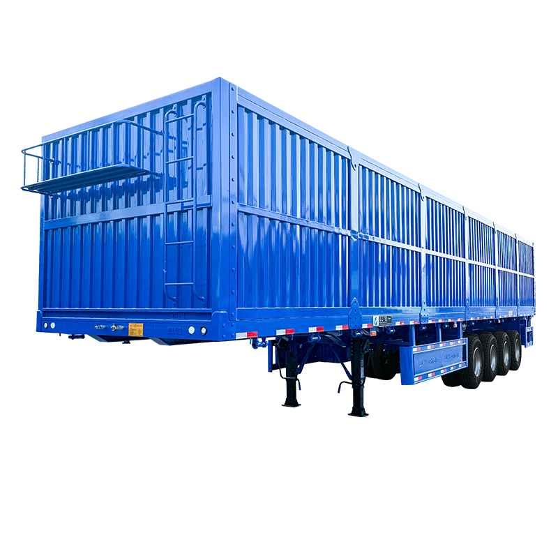 14m Box Semi-Trailer 4 Axles Heavy-Duty Mechanical with Reinforced Leaf Springs